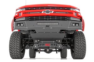 Chevrolet Silverado 1500 Front Bumper - Rough Country - High Clearance LED with Skid Plate - Flat Black - '19-'22 Chevrolet Silverado 1500 Front Bumper - Rough Country - High Clearance LED with Skid Plate - Flat Black - '19-'22